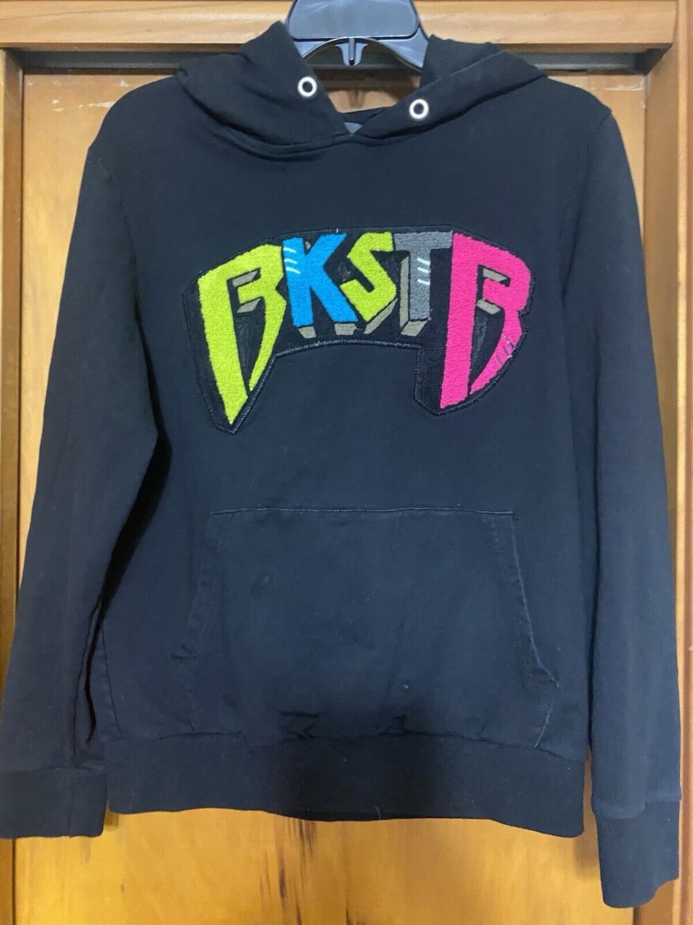 Rockstar Original Men’s Black Hoodie BKSTB Neon Fuzzy Letters Streetwear Skate